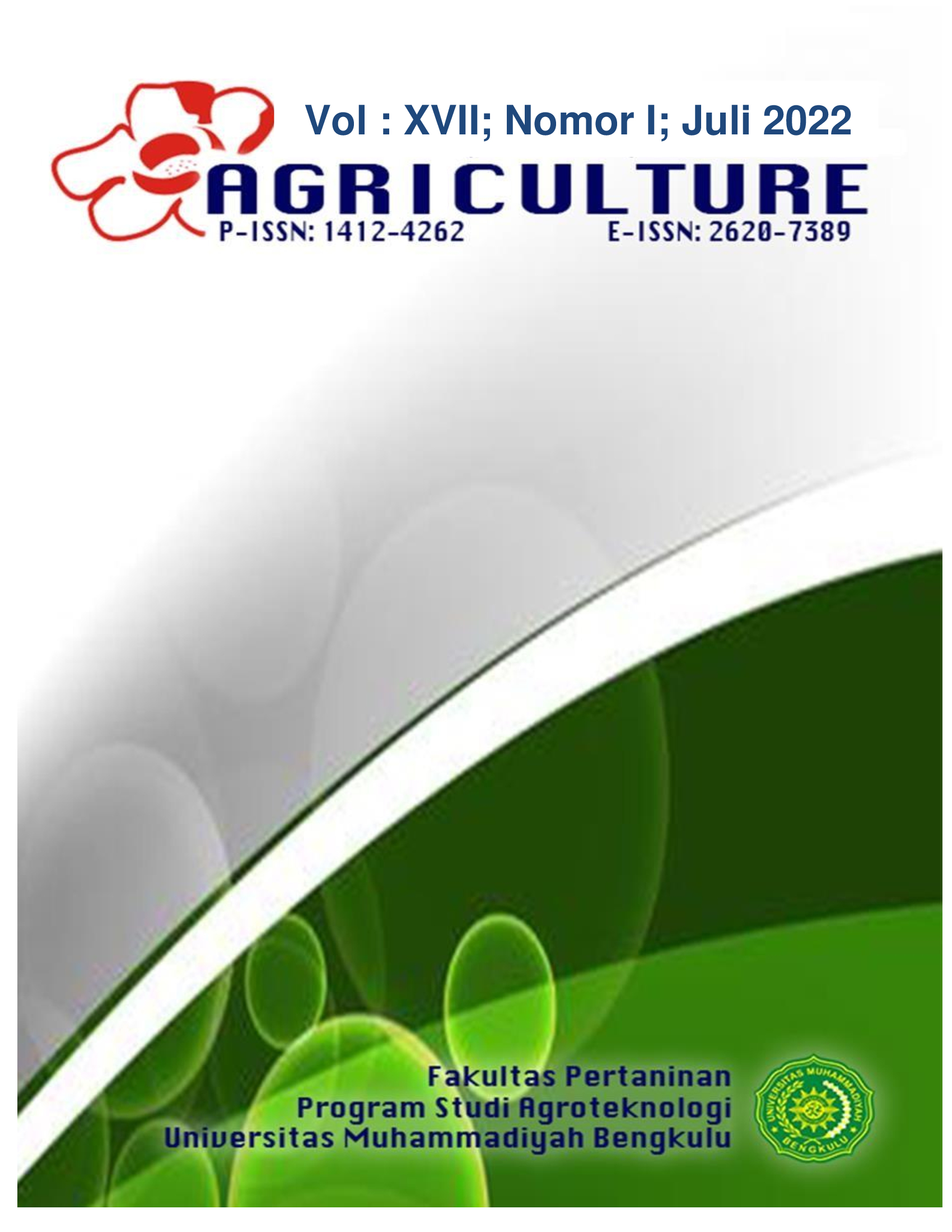 					View Vol. 17 No. 1 (2022): Jurnal Agriculture
				