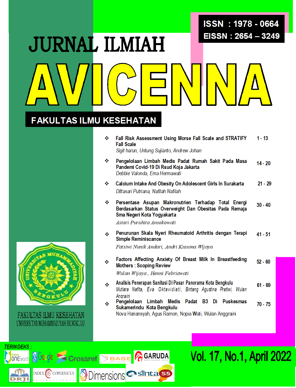 					View Vol. 17 No. 1 (2022): Avicenna: Jurnal Ilmiah
				