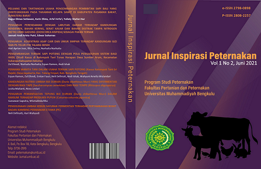 					View Vol. 1 No. 2 (2021): Jurnal Inspirasi Peternakan
				