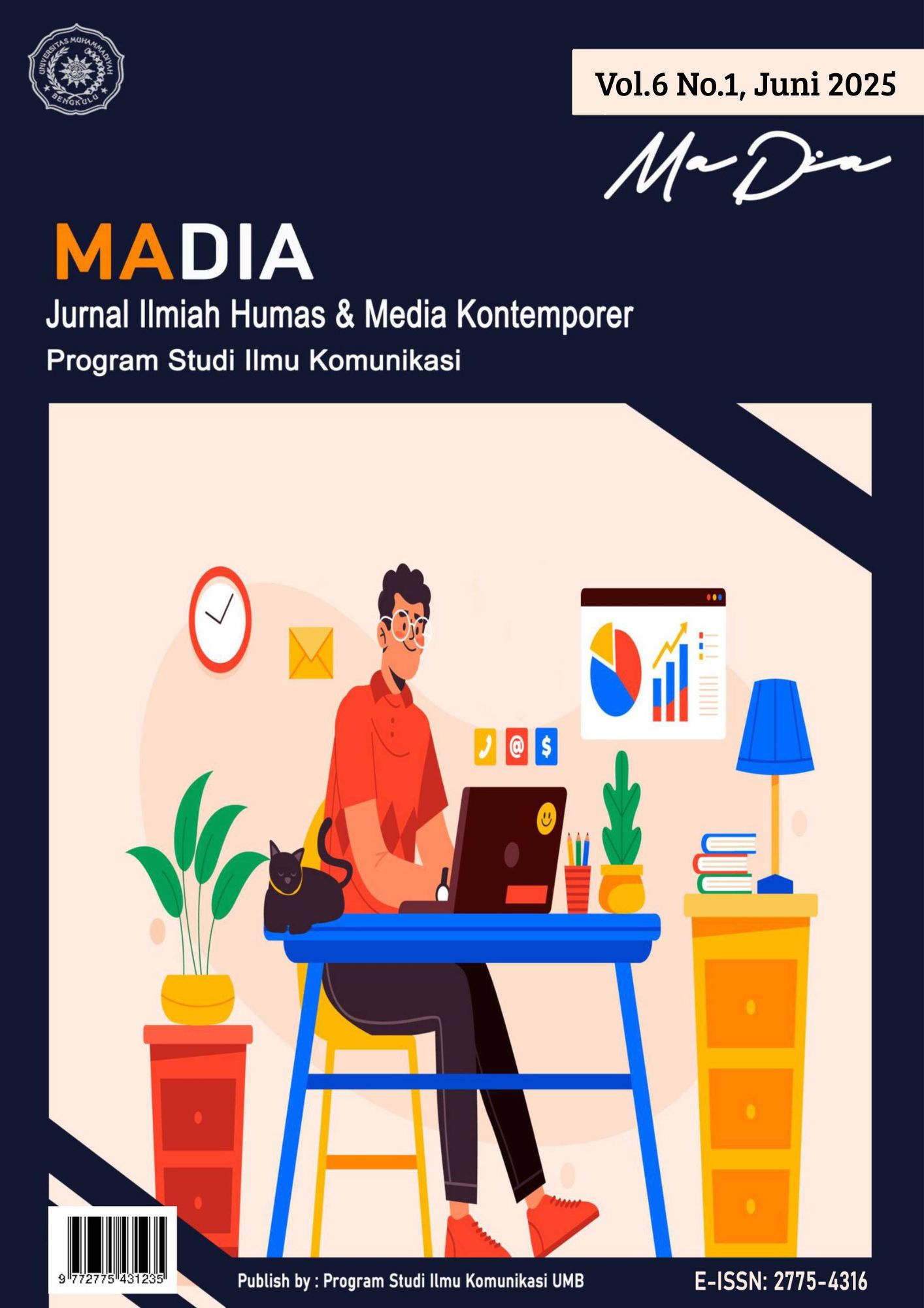 					View Vol. 6 No. 1 (2025): Jurnal Humas dan Media Kontemporer (MADIA)
				